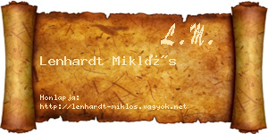 Lenhardt Miklós névjegykártya