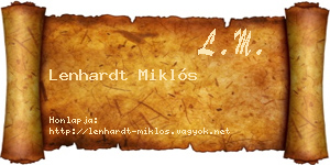 Lenhardt Miklós névjegykártya