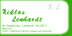 miklos lenhardt business card